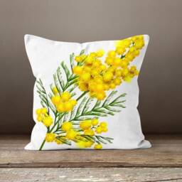 Grey Yellow White Floral Pillow Case/Flower Farmhouse Pillow/Decorative Throw Pillow/Leave Pattern Pillowcase/Summer Trend Pillows/Home Gift - thumbnail 3