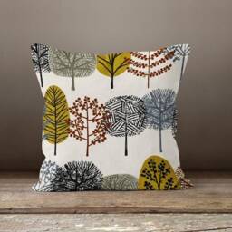 Grey Yellow White Floral Pillow Case/Flower Farmhouse Pillow/Decorative Throw Pillow/Leave Pattern Pillowcase/Summer Trend Pillows/Home Gift - thumbnail 4