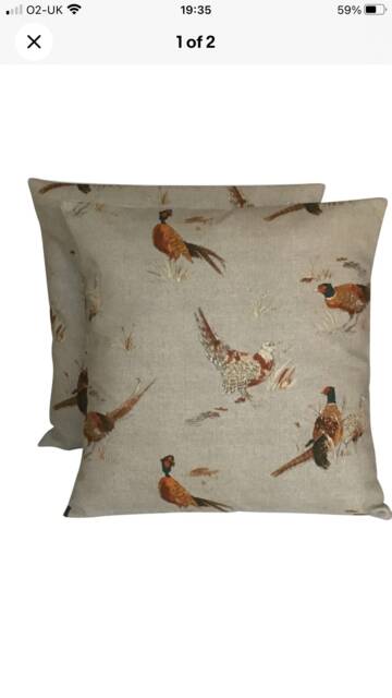 1 X Fryetts Pheasants Fabric Countryside Cushion Cover 16 - image 1