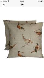 1 X Fryetts Pheasants Fabric Countryside Cushion Cover 16 - thumbnail 1