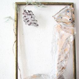 Burnt Orange Metal Wall Art The Fox & The Grapes Wire Mesh 3D Sculpture Pet Lover Kids Room Decor Nursery House Worming Baby Shower Gift - thumbnail 2