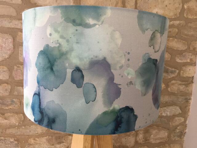 Handmade Voyage Cloudburst Pacific Lampshade-Contemporary - Green-Teal-Grey-Mint - image 1