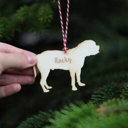 Personalised Bullmastiff Christmas Decoration Engraved Birch Plywood - thumbnail 2