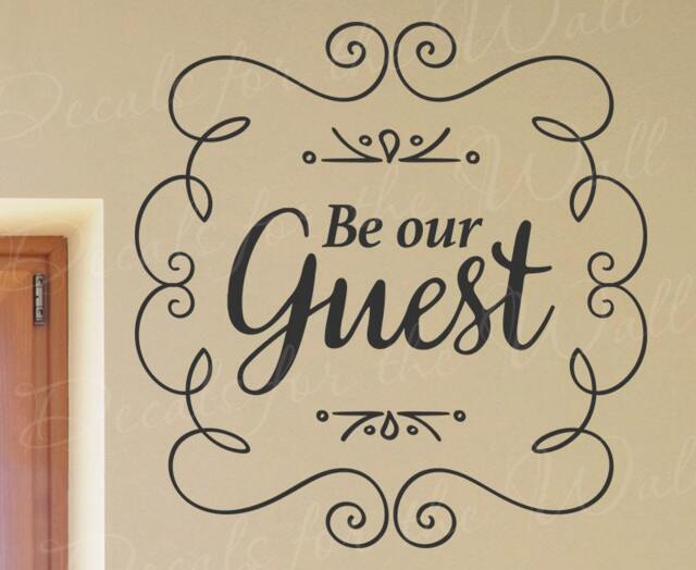 Be Our Guest - Home Front Door Entryway Welcome Room Family Kids Decorative Vinyl Wall Decal Lettering Art Decor Quo T63 - image 1