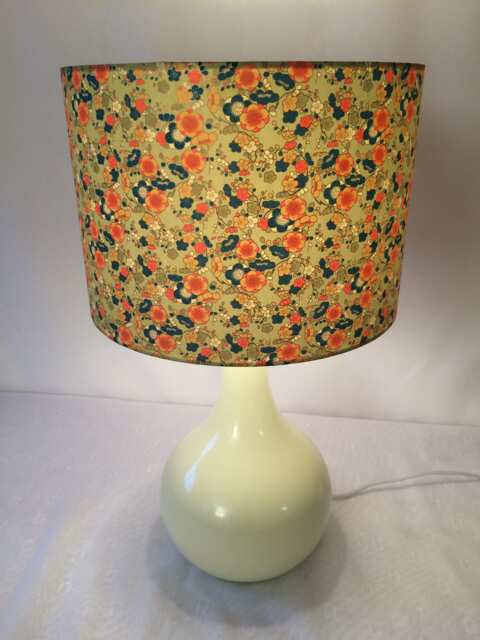 Lampshade 30 cm Wide 21 High Made With Hand Silk Screen Printed Japanese Chiyogami Paper - image 1