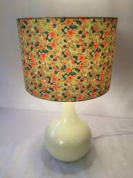Lampshade 30 cm Wide 21 High Made With Hand Silk Screen Printed Japanese Chiyogami Paper - thumbnail 1