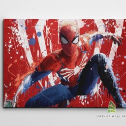 Spiderman Splatter Canvas Art Children Kids Nursery Wall Print Picture Home Decor -C568 - thumbnail 2