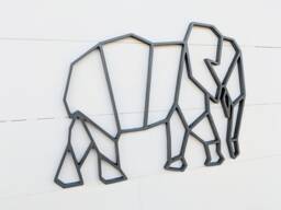 Geometric Elephant Wall Hanging Birch Plywood Safari Decor - thumbnail 1