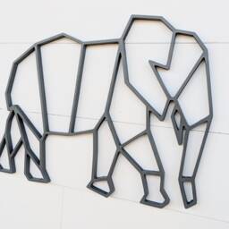 Geometric Elephant Wall Hanging Birch Plywood Safari Decor - thumbnail 3