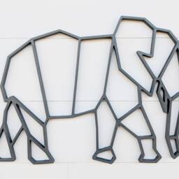 Geometric Elephant Wall Hanging Birch Plywood Safari Decor - thumbnail 2