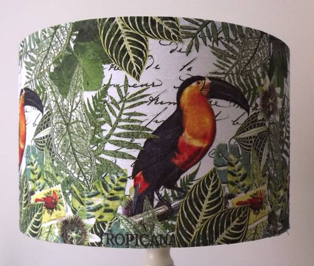 Toucan Lampshade Vintage Style, Tropical Bird Light Shade - image 1