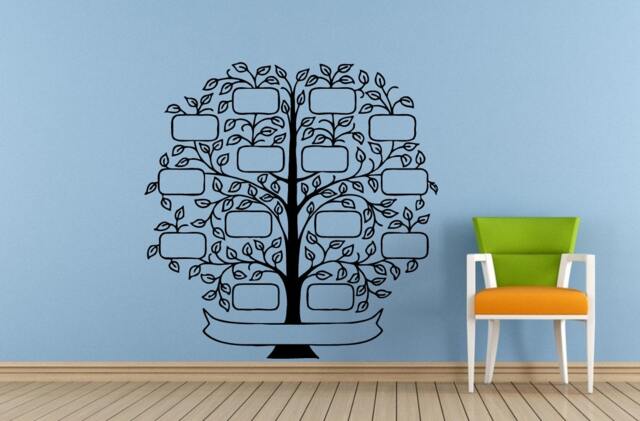Big Family Tree Picture Frame Birds Floral Flower Pattern Window Wall Decal Vinyl Sticker Mural Room Decor L1731 - image 1