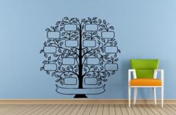 Big Family Tree Picture Frame Birds Floral Flower Pattern Window Wall Decal Vinyl Sticker Mural Room Decor L1731 - thumbnail 1