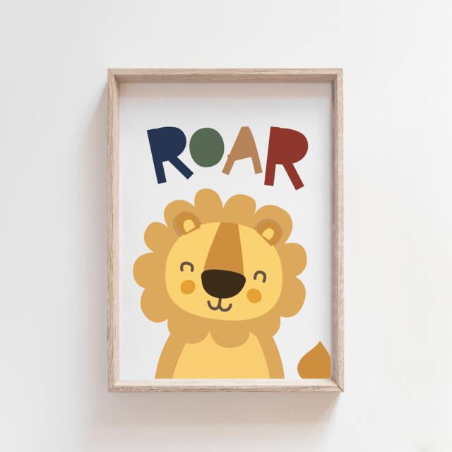 Lion Print, Boys Nursery Prints, Jungle Bedroom Adventure Animal Wall Art, Safari Playroom - image 1