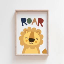 Lion Print, Boys Nursery Prints, Jungle Bedroom Adventure Animal Wall Art, Safari Playroom - thumbnail 1