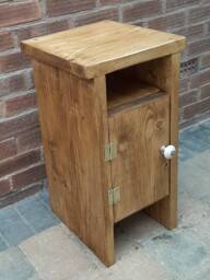 Rustic Reclaimed Wood Industrial Bedside Table, Hallway Cabinet Or Nightstand - thumbnail 1