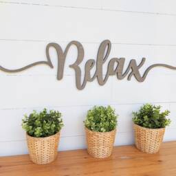 Relax Wood Sign Birch Plywood Wall Decor Farmhouse Lettering Housewarming Gift - thumbnail 3