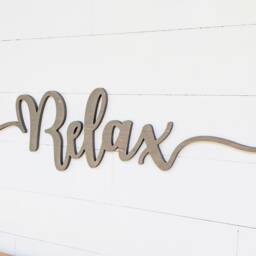 Relax Wood Sign Birch Plywood Wall Decor Farmhouse Lettering Housewarming Gift - thumbnail 4