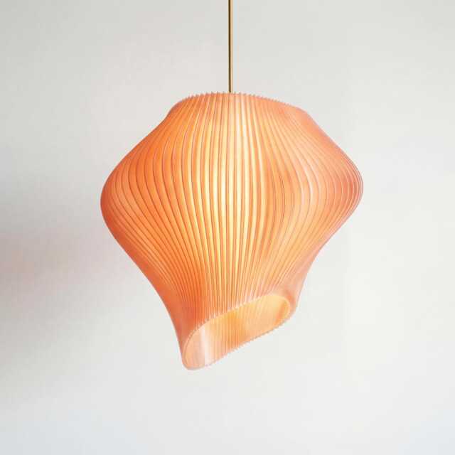Peach Sculptural Pendant Light Wave Statement Ceiling Lamp, 50cm - image 1