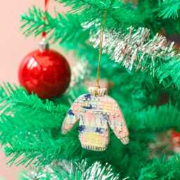 Handmade Ceramic Christmas Jumper Ornament With Colourful Glazes Stoneware Clay Xmas Decor - thumbnail 2