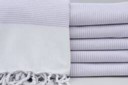 "Lilac Striped Peshtemal, Pool Towel, Organic Towel, Hammam Towel, Towel, Spa Towel, Turkish Towel, 40""x70"