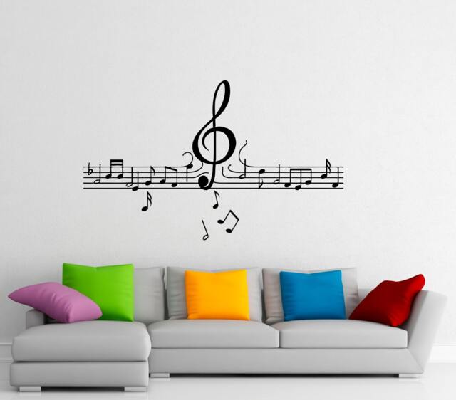 Music Wall Decal Vinyl Stickers Notes Home Interior Art Design Murals Bedroom Decor - 3M01C - image 1