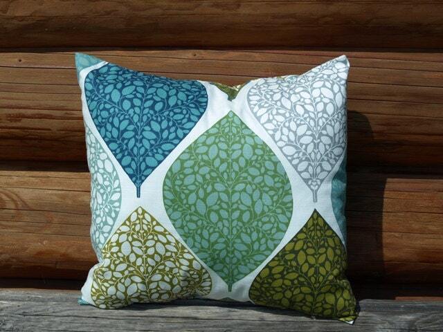 Pillow Cover White Blue Green Grey Abstract Leaves Decorative Cotton Pillow Case For Throw Pillows Floor Cushions Accent Pillows - image 1