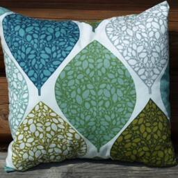 Pillow Cover White Blue Green Grey Abstract Leaves Decorative Cotton Pillow Case For Throw Pillows Floor Cushions Accent Pillows - thumbnail 2