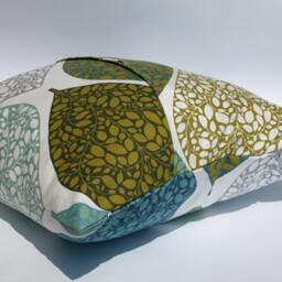 Pillow Cover White Blue Green Grey Abstract Leaves Decorative Cotton Pillow Case For Throw Pillows Floor Cushions Accent Pillows - thumbnail 4