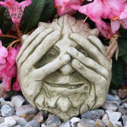 Peeping Green Man Stone Hanging Plaque - Ivy Outdoor Statue Decor Garden Ornament British Celtic Gift - thumbnail 3