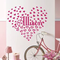 Name Wall Decal Heart Decals Nursery Room Decor Vinyl Letters Custom Sticker Girl Bedroom Decoration Interior Design Art Home - Ma46 - thumbnail 1