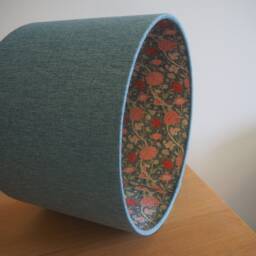 William Morris Lampshade Duck Egg Blue Floral Drum Shade - thumbnail 3