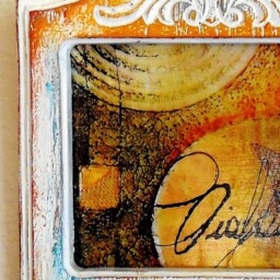 Key Holder, Hanging Handmade Acrylic & Wood Assemblage, Mixed Media Art, Abstract, Shabby Chic Gift Idea - thumbnail 3
