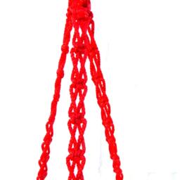 Red Macrame Plant Hanger 20 Inches 3mm Mini Plant Holder Hanging Planter Wall Hanging Window Decoration Flower Pot Planter Pattern Gift Idea - thumbnail 3