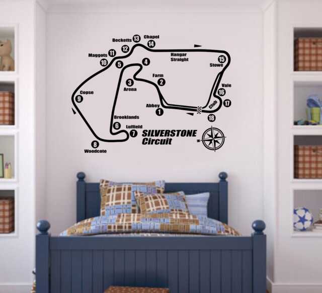 Silverstone F1 Circuit Wall Decal Motorsport Vinyl Art - image 1