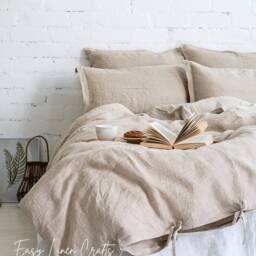 Bedding Set - Linen Duvet Cover With 2 Pillowcases Bed Queen, King, Custom Size Linens Farmhouse - thumbnail 2