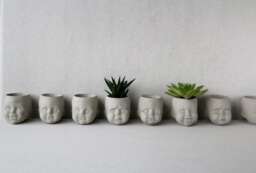 Emotional Baby Head Planter - Concrete Succulent Pot - thumbnail 1