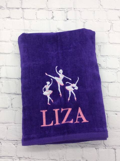Ballerina Personalized Beach Towel Monogrammed Pool Party Birthday Gift Ballet Girl Bridal Favors - image 1