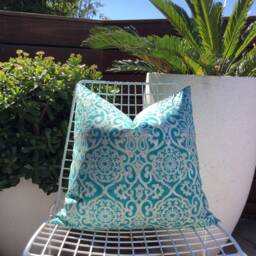 Boho Orange Outdoor Pillow Cover Fade Resistant, Wipe Clean - thumbnail 4