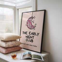 Pink Bedroom Print - Early Night Above Bed Poster Funny Bedroom Decor - thumbnail 3