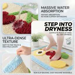 Fruit Bath Mat, Non Slip Absorbent Bathroom Rug, Cute Microfiber Door Kitchen Floor Entryway 4 Designs, 2 Sizes - thumbnail 4