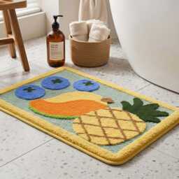 Fruit Bath Mat, Non Slip Absorbent Bathroom Rug, Cute Microfiber Door Kitchen Floor Entryway 4 Designs, 2 Sizes - thumbnail 2