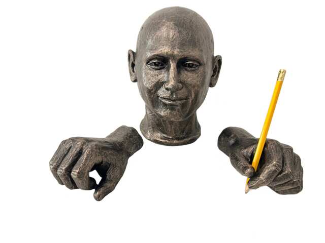 Handsome Head, Left & Right Hands Wall Hanging Quirky Tabletop Sculpture Funny Creative Display Wall-Hanging Decor Unique Present - image 1