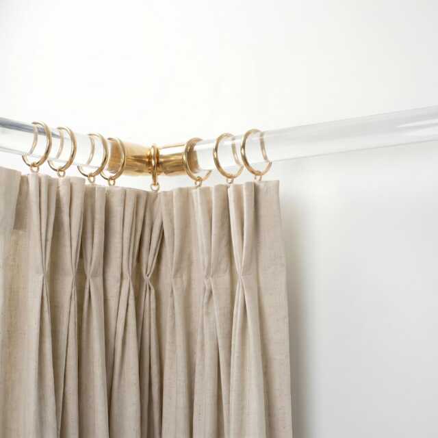 Clear Bay Window Curtain Pole - Acrylic Rod For Corner Windows, Includes Elbow Brackets - image 1