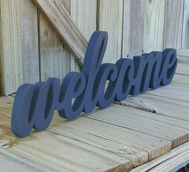 Wooden Welcome Sign, Freestanding Wall Hanging, Home Decor, Decor - image 1