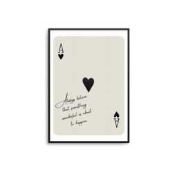 Ace Of Hearts Print Motivational Quote Playing Card Wall Art - thumbnail 1