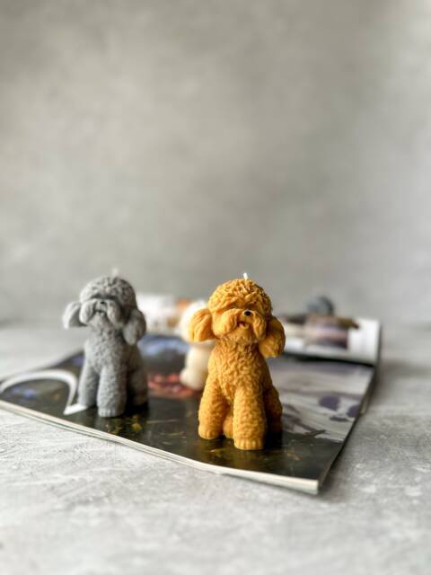 Teddy Dog Candle Soy Wax Puppy Gift - image 1