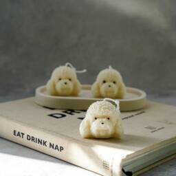 Teddy Dog Candle Soy Wax Puppy Gift - thumbnail 4