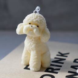 Teddy Dog Candle Soy Wax Puppy Gift - thumbnail 2