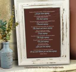 Mother Teresa Catholic Quote Do It Anyway Theresa Inspirational Words Wall Art Modern Farmhouse Print Family Quotes For - thumbnail 1